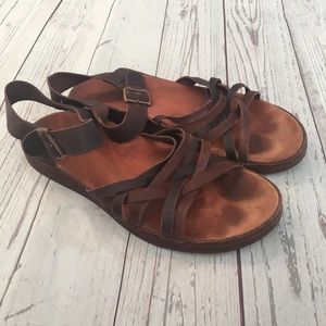 CHACO Java Brown Strappy Leather Sandals